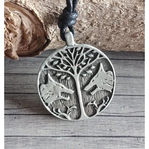 12pcs norse wolf necklace tree of life jewelry