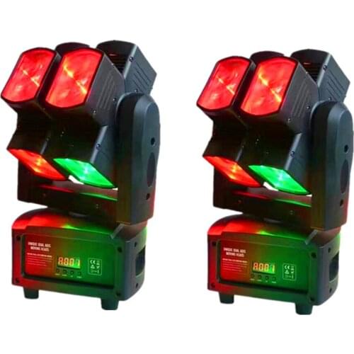 2pcs 8x12W RGBWLED Moving Head Beam Light For Stage DJ Party Wedding LED Lamp Stage Effect Light Double Wheel Beam Moving Head