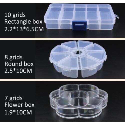 3 style Nail Art Storage Case Rhinestones Gems Accessories Clear Plastic Empty Container For Rhinestones beads Organizer Box