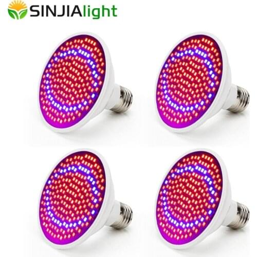 4pcs/lot 200 LED Grow Lights Plant Growing Lamp Seedling Bulb for Flowers Hydroponics Gardening Indoor Plants Lighting Grow Box