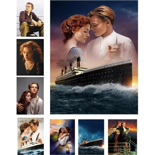 Full Square Drill 5D DIY Diamond Painting Titanic figure Round Embroidery Cross Stitch Mosaic Home Decor Valentine gift DM2025