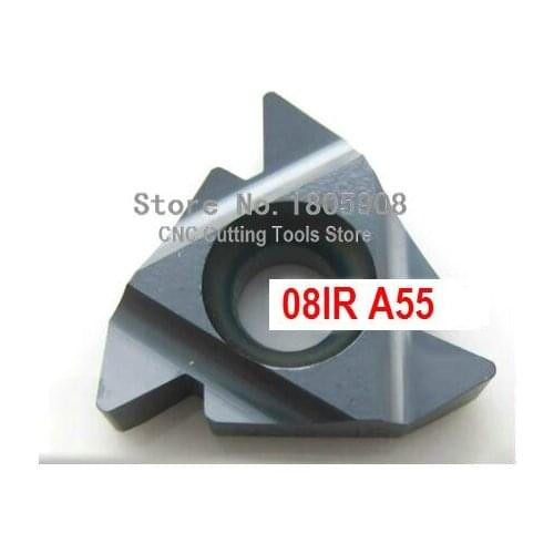 Free shopping 08IR A55 Carbide Threading Inserts 55 degree internal,Indexable Tungsten Lathe Inserts for Threaded Lathe Holder