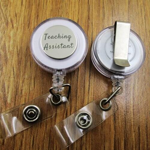 Teaching assistant ID Badge Reel gift for him/her friend family retractable recoil id badge holder work fun
