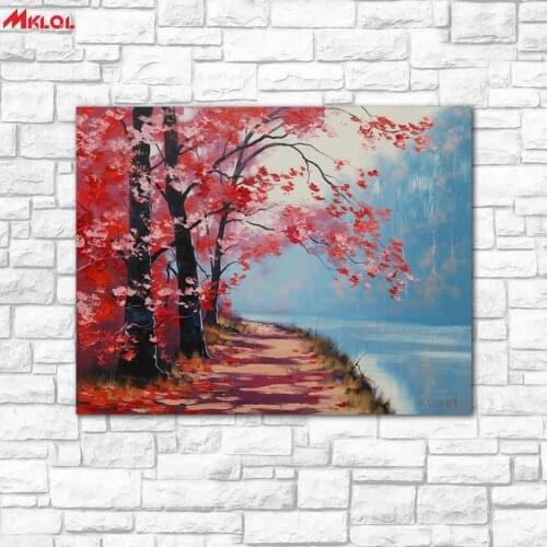 Large Wall Art maple Landscape painting Painting For Living Room Home Decoration Oil Painting On Canvas Wall Painting no fram