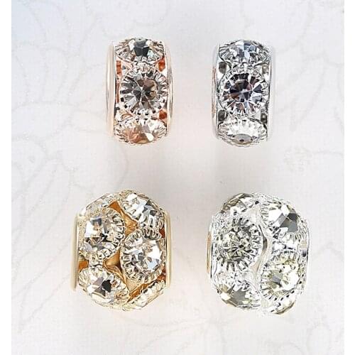 NBSAMENG Free Shipping 1pc Gold Color Beads Charm Alloy Bead Fit Women DIY Snake Chain Bracelets & Bangles YW15212