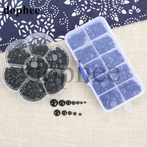 Dophee Round Flat Black Eyes Plastic Eyes for Dolls Making Toys Teddy Bear Dolls Eyes Amigurumi Doll Accessories Doll eyes