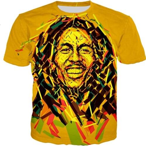 2021 Singer Bob Marley 3d Printed T-shirt Men/Women Fashion Casual Summer Short Sleeve Streetwear Harajuku O-Neck Oversize Tops