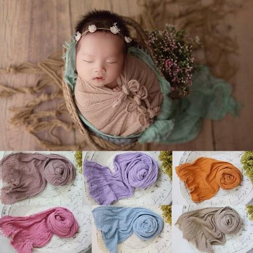 Cotton Newborn Cheesecloth Wrap for Photography Prop Stretch Baby Swaddle Posing Fabric Studio Shoot Newborn Layer Wrap