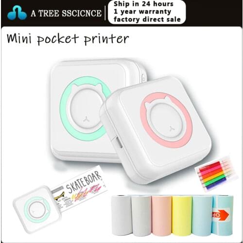 Pocket Thermal Printer Portable Mini Wirelessly BT Connect 200dpi Photo 57 mm Label Memo List Printing Wireless Printer Clearly