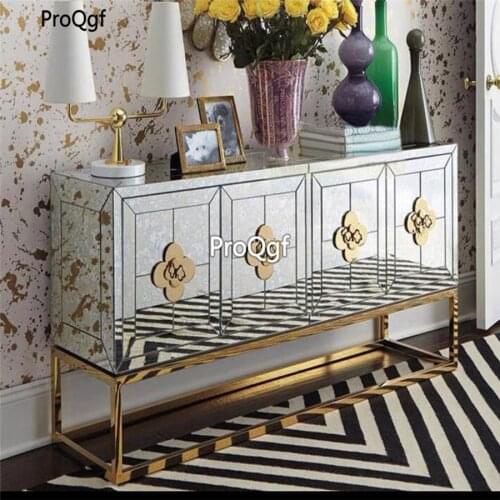 Prodgf 1Pcs A Set Luxury Mirror Effect lucky flower series Console Cabinet Sideboard