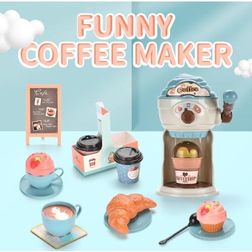 New Childrens Kitchen Toys Mini Coffee Maker DIY Toys Food Pretend Play Toys For Girls Educational Toys For Toddler Baby Kids
