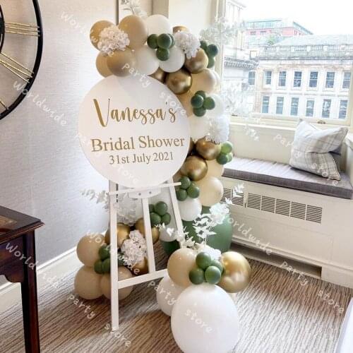 Latex Natural White Balloon Arch Baby Shower Balloons Garland Wedding Birthday Party Decor Avocado Green Sandy White Gold Decor