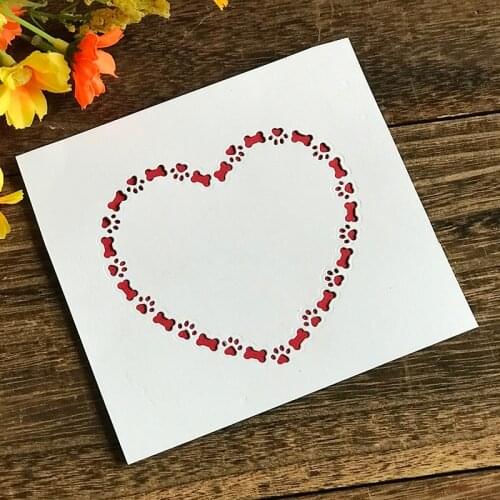 Dog Paw Print Metal Cutting Dies Cut Die Mold Decoration Heart Border Scrapbook Paper Craft Knife Mould Blade Punch Stencils