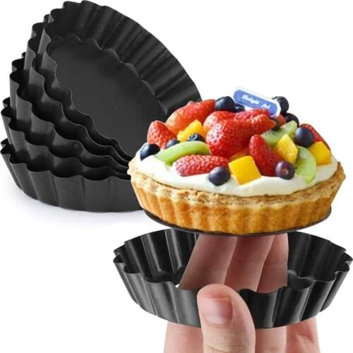 1/2/3PCS 10CM Mini Baking Pan Removable Bottom Tart Pans Nonstick Round Tartlet Mold Quiche Pie Mould Pastry Bakery Accessories