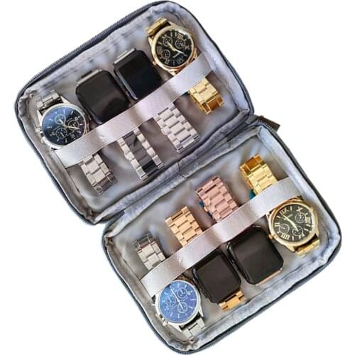 Multifunction 8 slots Travel Watch Organizer Watch Box Case Watch Holder Watchband Storage Case For Apple Watch band Strap Box