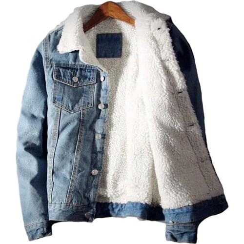 Men Denim Jacket Trendy Winter Warm Fleece Coats Mens Outwear Fashion Jean Jackets Male Cowboy Casual Clothes Plus Size 5XL 6XL