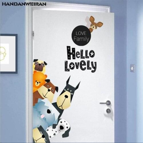 1PCS Cartoon animal wall sticker for kids room Baby Bedroom Wardrobe Door Decoration removable sticker for home decoration
