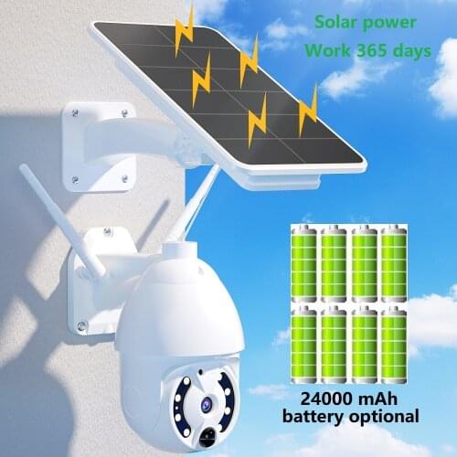 Outdoor Solar Security Camera WiFi Rechargeable Battery Powered Camera Wireless Surveillance Human Motion Detection Night Vision