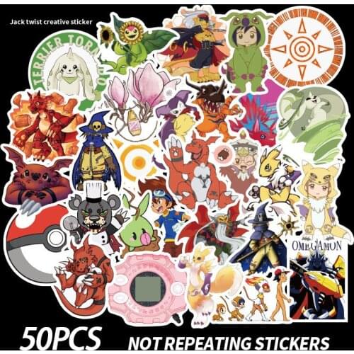 New 50 Pcs Digital monster Stickers Decal For Luggage Snowboard Car Fridge Car- Styling Laptop Stickers