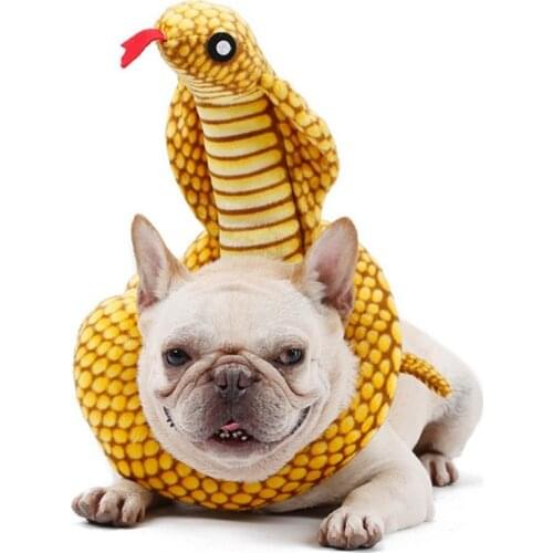 Pet Plush Vocal Dog Toy Snake Collar Decoration Simulation Snake Squeak Toy Funny Halloween Molars Chewing Interactive Toys