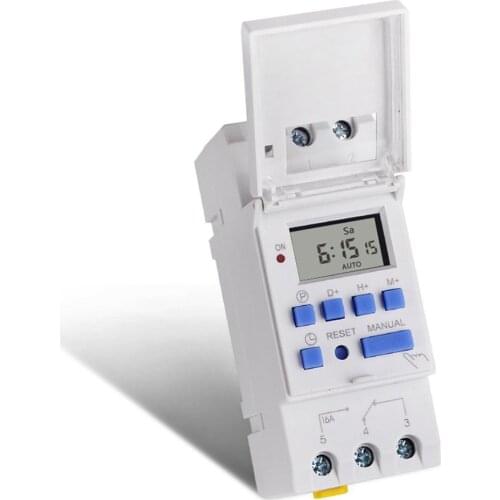 SINOTIMER AC 12~220V Weekly 7 Days Programmable Digital Time Switch Relay Timer Control Din Rail Mount for Electric Appliance