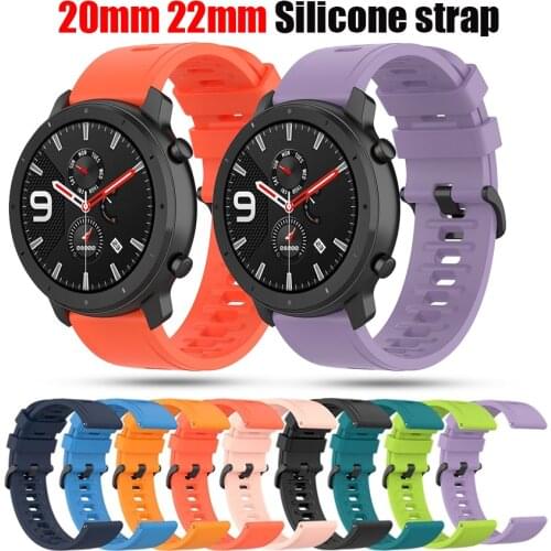 22 20mm Silicone Watch Strap For Huami Amazfit GTR 42mm 47mm Bracelet For Huawei GT2e/GT2 46mm 42mm/GT2 Pro Watch Band wristband
