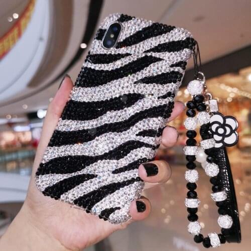 For Samsung Galaxy Note 20 10 9 8 S20 FE S21 Ultra S10E/9/8 Plus Luxury Leopard Zebra Stripe Bling Crystal Diamond Case Cover