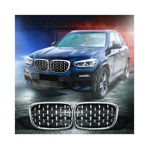 Silver Front Bumper Grille Replacement 2pcs For BMW X3 G01 2018 - 2020