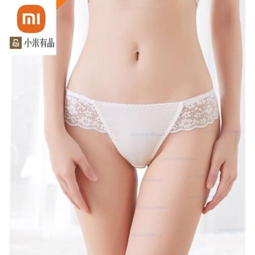 Xiaomi 1pcs Sexy Lace Thong Comfortable Breathable Cotton Womens Underwear Sweat-absorbent Quick-drying Briefs Underpants