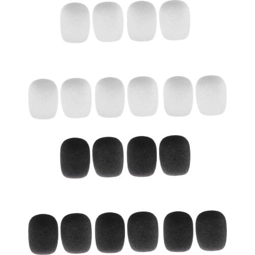 Finest 20pcs Black White Microphone MIC Foam Covers Protector 28x22x8mm