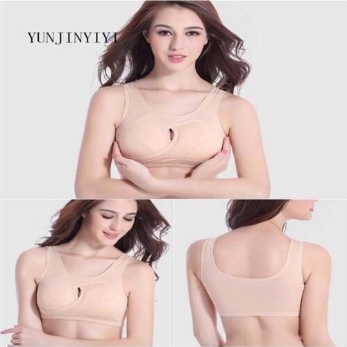 The high quality Women Fitness Bra Gather Push Up Cotton Bra Wide Shoulder Strap Without Rims Crop Top Corset Breathable Bra