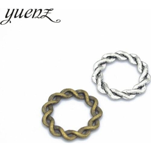 YuenZ 20pcs Antique Round Rings Charms Metal Pendants for Jewelry Making Bracelet DIY Crafts Jewelry Findings 20*20mm B124