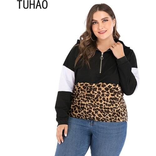 TUHAO 2020 Women Plus Size 4XL 3XL Long Sleeve Sweatshirt Lady Casual Sportwear Hooded Hoodies Pullover Tops Tracksuits WM82
