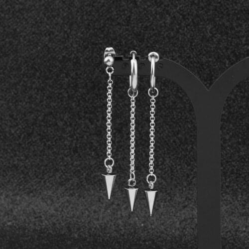 1 pc Japan and South Korea Harajuku Cool E-girl Girl Cross Chain Pendant Earrings For Women Men Bff Street Hip Hop Jewelry