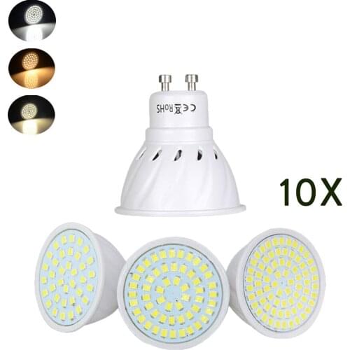 10x GU10 2835 SMD 36 54 72LEDs LED Spotlight BulbsCold Warm Neutral White Bombillas LED Lamp, GU 10 Lamp 12V 24V For Home Decor