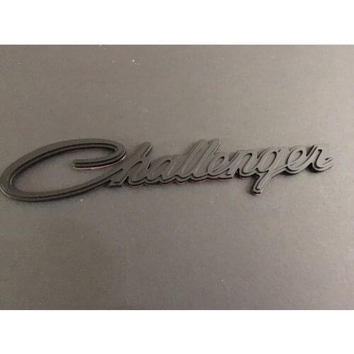 2 Matte BLACK OUT CLASSIC SCRIPT EMBLEMS fit 2008-2018 CHALLENGER FENDER
