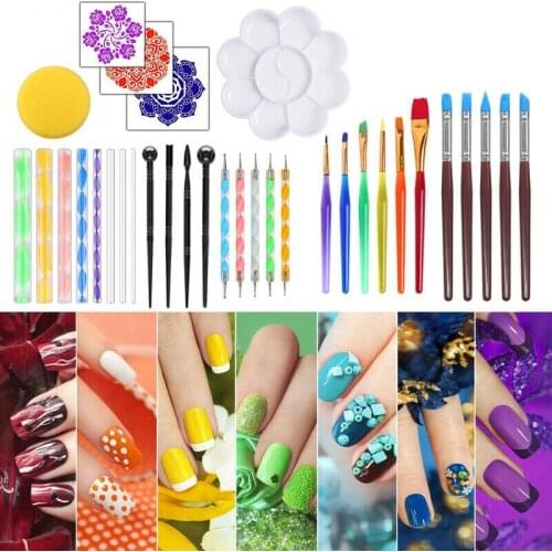 33PCS Mandala Dotting Tools Template Brush Rock Pen For Art Crafts Pottery Mandala Embossing Stylus Rock Painting Stencil