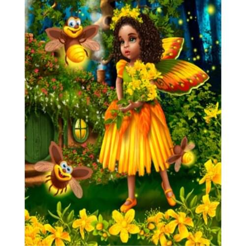 DIY Diamond Painting cross stitch Butterfly Fairy 5D Full Diamond Embroidery picture Mosaic rhinestones Wall Stickers Home Decor