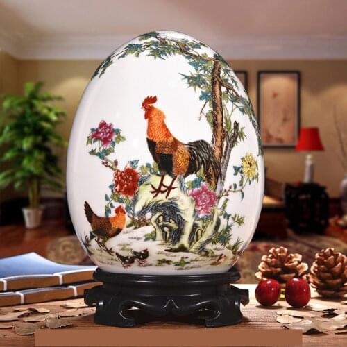 Antique Jingdezhen Ceramic Vase Lucky With Antique Animal Prosperous Egg Contemporary Home Decoration Furnishing Article