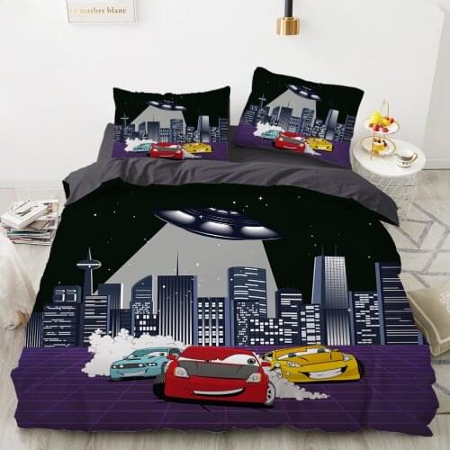 Car Cartoon Kids Bedding set for children baby girls Duvet cover set pillow case Bed linens Quilt cover 240x220 140x200 airship