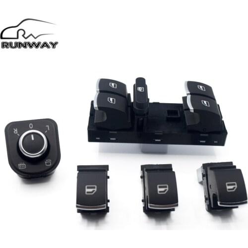 Free shipping!Mirror switch window switch for Volkswagen VW jetta mk5 golf 5 6 tiguan passat b6 B7 5PCS/SET