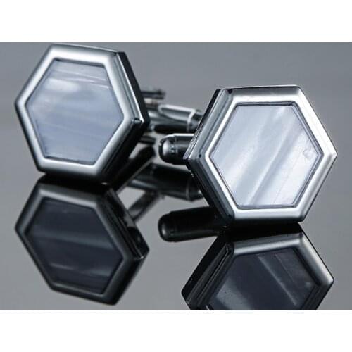 Free shipping, hexagonal Cufflinks fashion mens shirt cuff button senior designer exclusive design shirt button