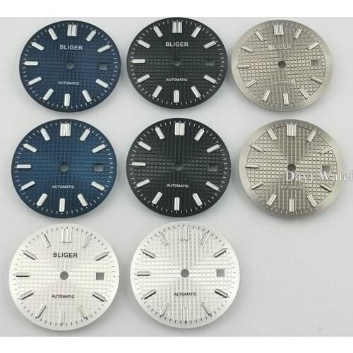 31mm Bliger/Sterile Watch Dial Black/Blue/Silver/Gray Watch Dial Parts Fit ETA 2836/2824 DG2813/3804 Miyota 8215 821A Movement