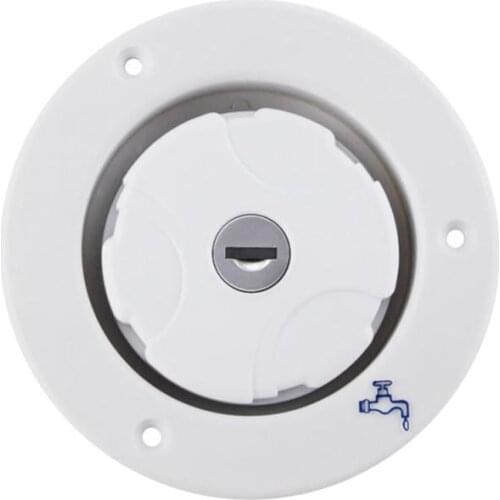 RV Parts Filler Neck For Water Tanks Caravan Plastic Gravity Fresh Water Fill Hatch Inlet Camper Trailer with 2 Keys Motorhomes