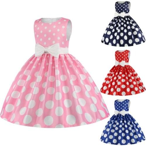 Toddler Kids Polka Dot Princess Dresses For Brithday Wedding Clothes Baby Girls Christmas Vestidos Dresses Children Clothing