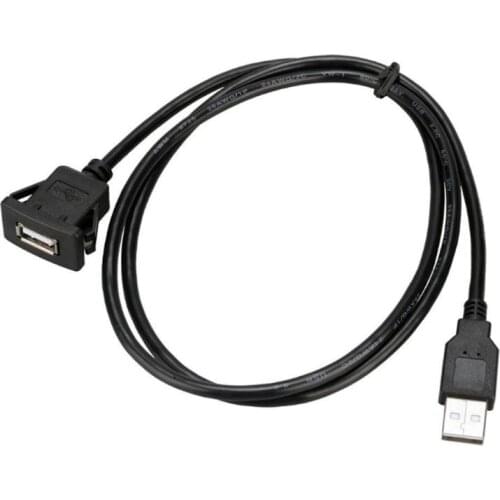 1m USB 2.0 A Male to Female Car Flush Mount Extension Cable Car Van Dashboard Flush Mount Dual USB Socket Car Accessories