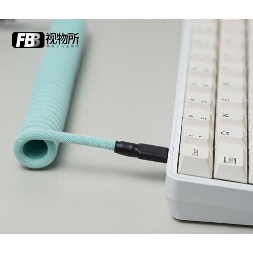 FBB Cables Tiffany Blue Customized Mechanical Keyboard Data Cable Custom Manual Fever Keycap Line Type-C Mini Mirco To USB