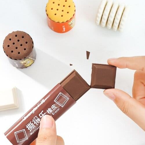 Chocolate & Cookies Eraser Rubber for Pencils Creative Stationery Office School Student Supplies H6642