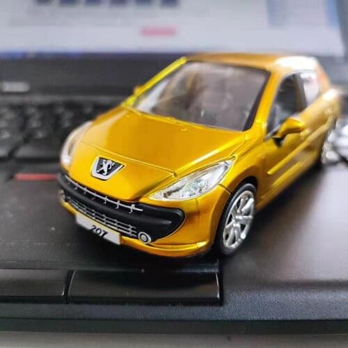 Diecast Car Model 1:32 Peug 207 French Alloy Model Toy Decoration Collection Classic Display Gift Toys for Boys