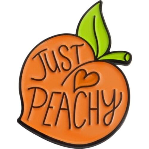 Cartoon Cute Little Yellow Peach Alloy Brooch Just Peachy Collar Enamel Paint Brooch Pin Badges